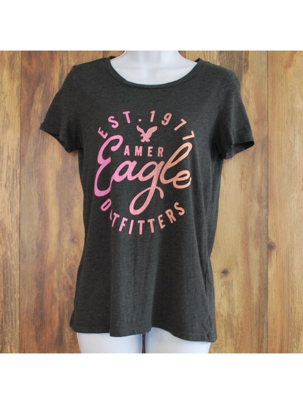 American Eagle Favorite T Tee Tshirt Black/Gray Size Small